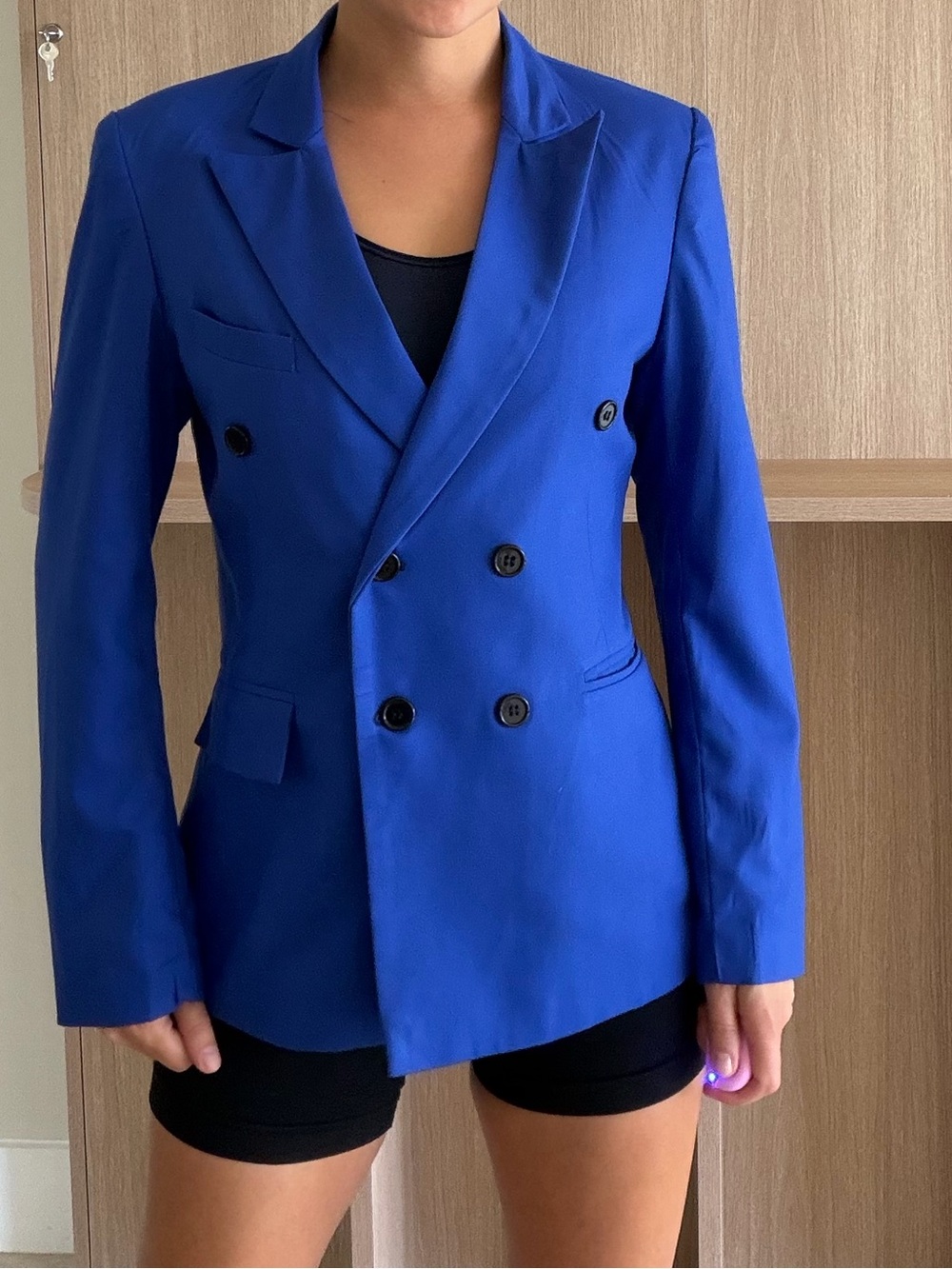 Double-Breasted Royal Blue Blazer Jacket - Women